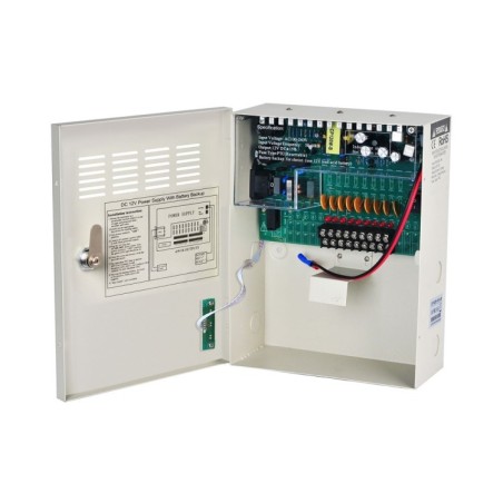 Fuente de alimentación 12V/10A, 9 salidas. 60W