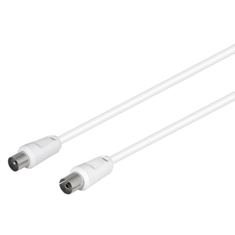 Cable de antena TV NIMO WIR1200 - IEC macho/hembra, 1,5 m, blanco