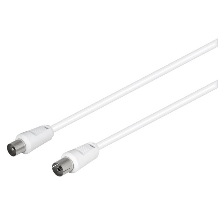 Cable de antena TV NIMO WIR1201 - IEC macho/hembra, 2,5 m, blanco