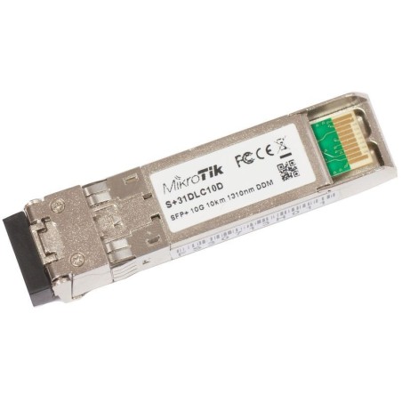 Módulo SFP 10Gb, Monomodo con 1310nm, hasta 10kms Dual LC connector. Mikrotik