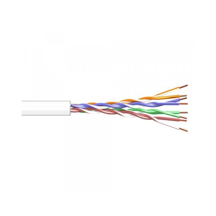 Cable CAT 5e UTP, aluminio cobreado, CPR-ECA, interior, color blanco. 305mts.