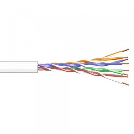 Cable CAT 5e UTP, aluminio cobreado, CPR-ECA, interior, color blanco. 305mts.