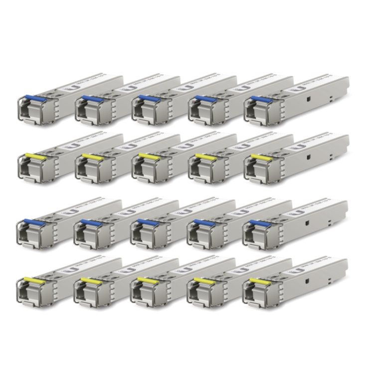 Pack de 10 parejas (20 módulos) SFP (1.25G SM 3km,T1550nm/R1310n)