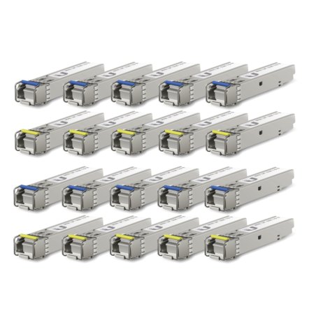 Pack de 10 parejas (20 módulos) SFP (1.25G SM 3km,T1550nm/R1310n)