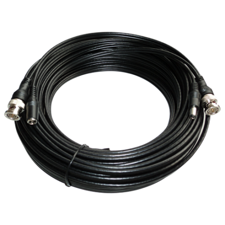 Cable coaxial RG 59 con alimentación preconectorizado con BNC + DC. 30mts