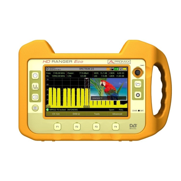 Medidor de campo HD Ranger ECO para DVB-T2/C2/S2. Promax