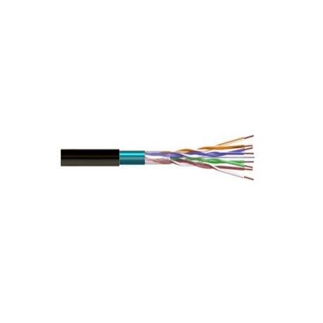 Cable de Datos Categoría 6 FTP (250Mhz) rígido para exterior cobre de polietileno negro. Embalaje en bobinas de 305mts