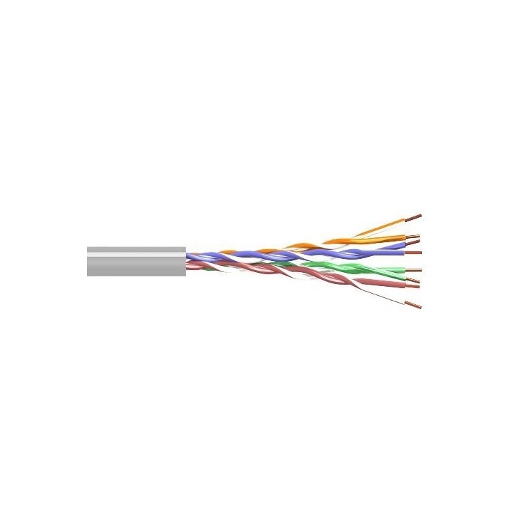 Cable CAT5e UTP, Cobre, Eca, PVC LSZH, interior, gris. Bobina de 305mts