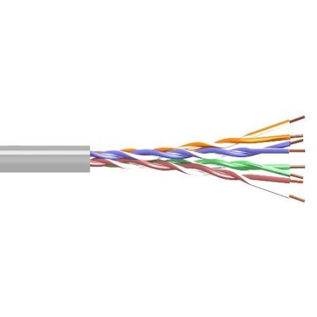 Cable CAT5e UTP, Cobre, Eca, PVC LSZH, interior, gris. Bobina de 305mts