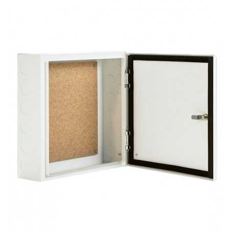 Armario metálico ICT, IP55/IK08, 450x450x150mm, fondo madera, puerta con bisagras y llave