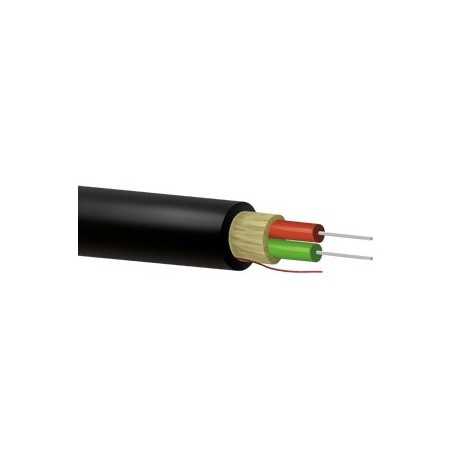 Cable 2F 900u (Ajustada) 4mm, 1000N, G657A2, DCA s2, LSZH, alta densidad aramidas, para exterior PE (negra). Bobina 500mts. Pre