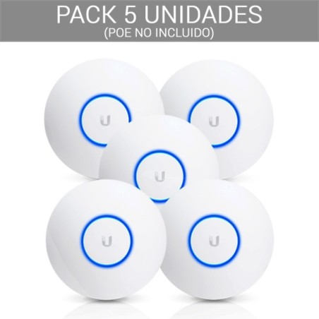 PACK 5 AP High Density, AC 2.4/5Ghz, 25dBm, x4 antenas de 3.4dBi, MIMO 4x4. Wave 2