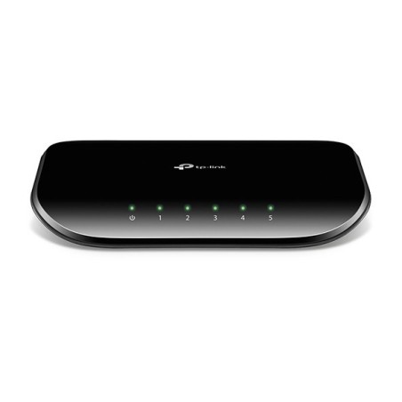 Switch x5 puertos GIGABIT con carcasa de plástico, Sobremesa y pared