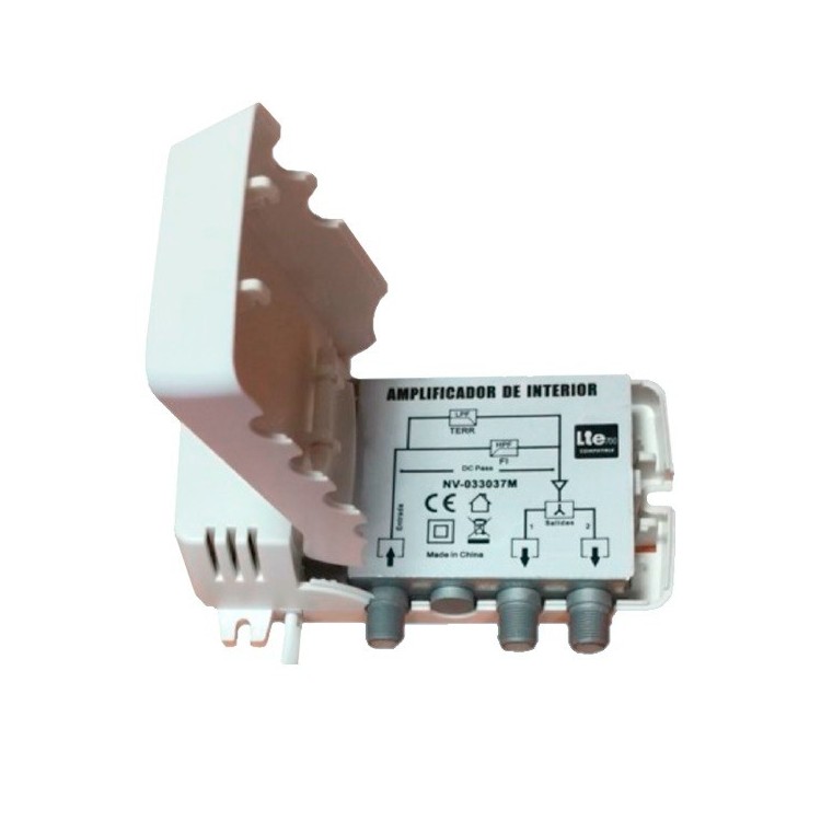 Amplificador de interior 5G, 2 salidas, 18/16dB, 102dBuV