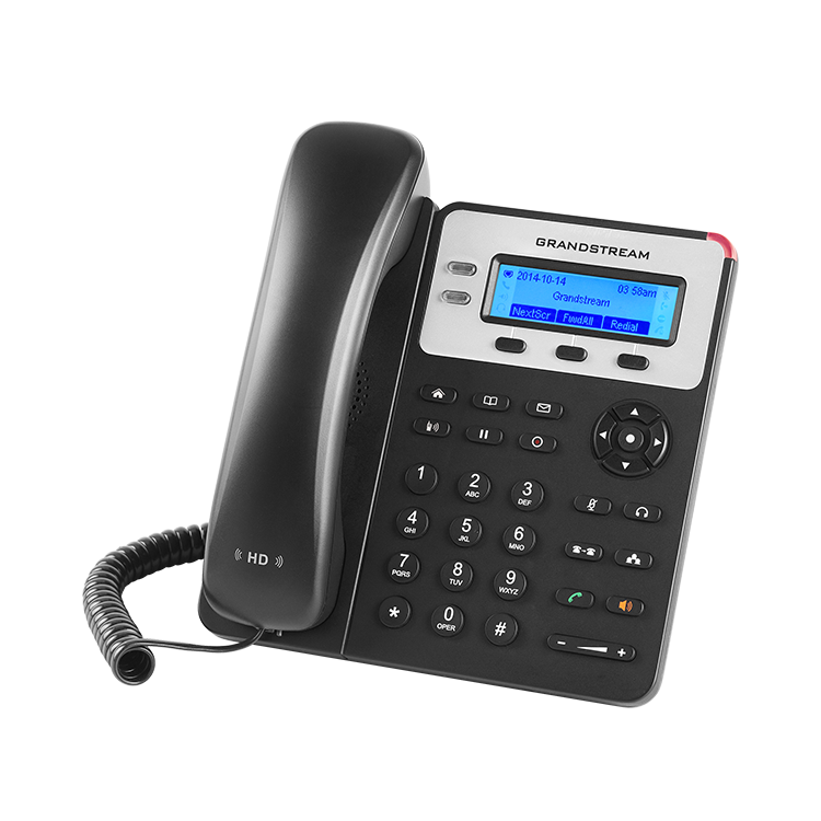 Teléfono IP con 2 líneas, 132 x 48 backlit LCD, 3 teclas XML programables, con POE. Grandtream