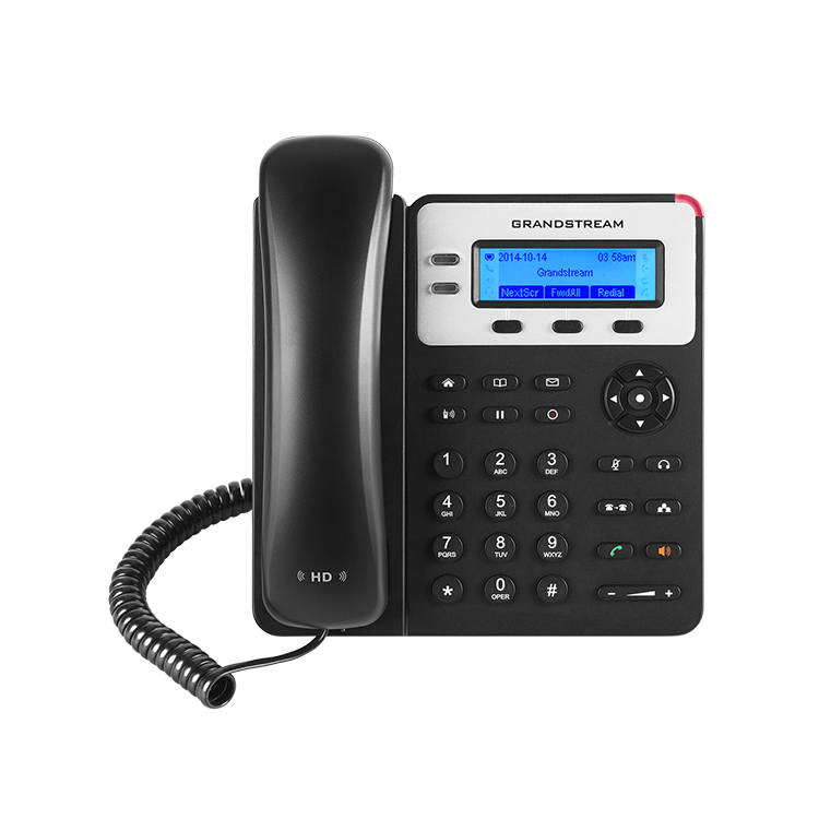 Teléfono IP con 2 líneas, 132 x 48 backlit LCD, 3 teclas XML programables, con POE. Grandtream