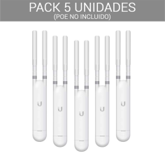 PACK 5 Punto acceso 2,4/5Ghz, AC, MESH (Red mallada), 20dBm (100mW), 300mbps (2.4Ghz) y 867mbps (5Ghz), x2 antenas 3dBi, x1 pue