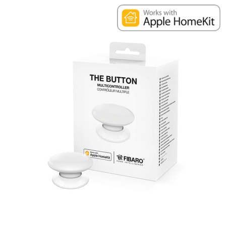 Botón de acción Fibaro Button Blanco. Versión HOME KIT Apple Bluetooth. FGBHPB-101-1