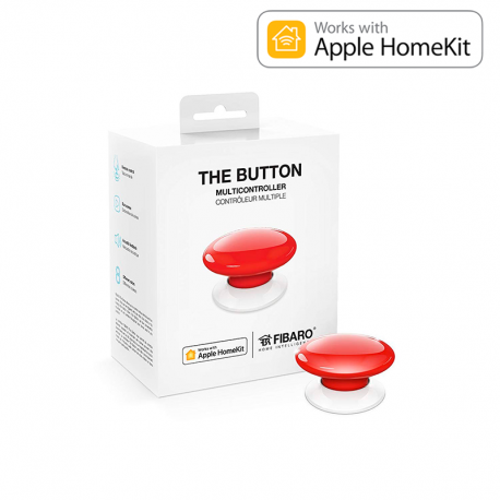 Botón de acción Zwave Rojo. Versión HOME KIT Apple. FGBHPB-101-3