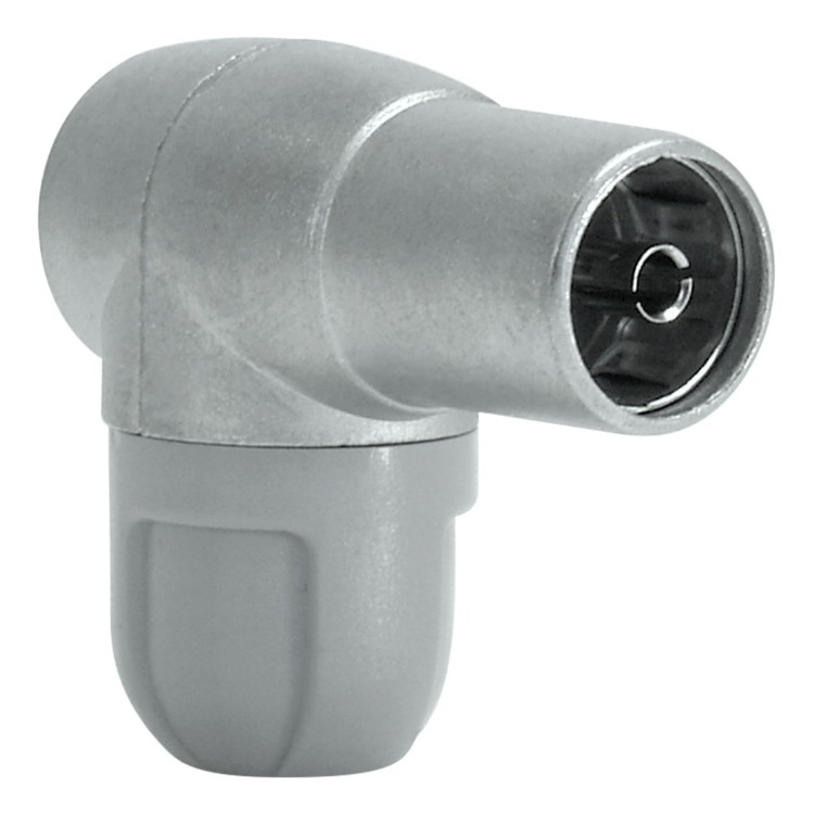 Conector TV blindado acodado hembra 9.5 mm