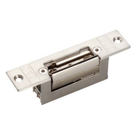 Abrepuertas NO (Normalmente Abierto), 12V/650mA. Montaje encastrado frente corto