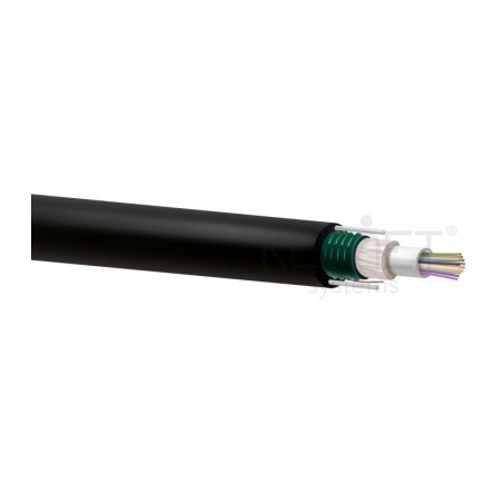 Cable 8F, G657A2, SM, armada (antirata), holgada, CPR-FCA, exterior, x2 FRP, diámetro 7.5mm. Bobina 2000mts/Corte
