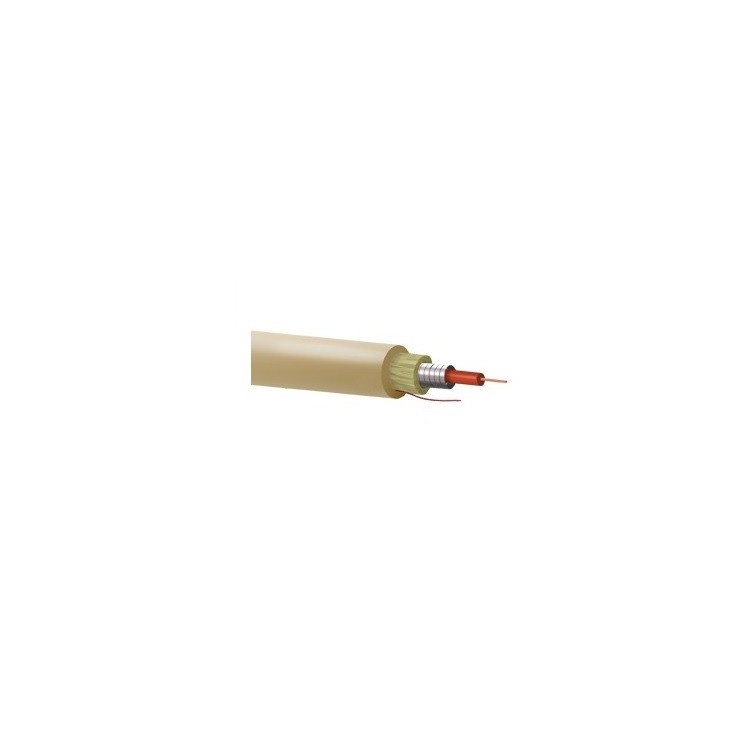 Cable 1F G657A2, monomodo, CPR-FCA, Fujikura, PE color marfil, para interior y exterior (Uv negro), armada, con arami