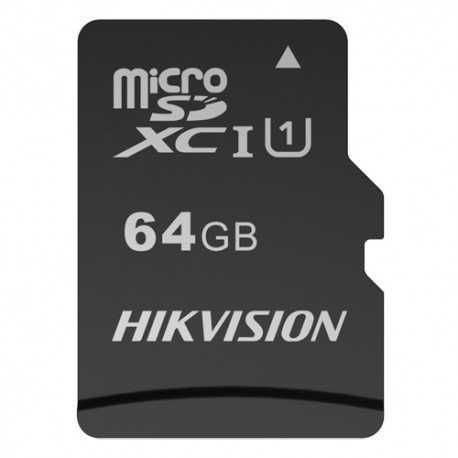 Tarjeta de memoria Hikvision, 64 GB, Clase 10 U1, Hasta 300 ciclos de escritura, FAT32, Especial para video-vigilancia y CCTV e