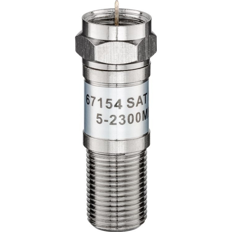 Atenuador SAT de 20dB, DC pass, conector F macho a F hembra