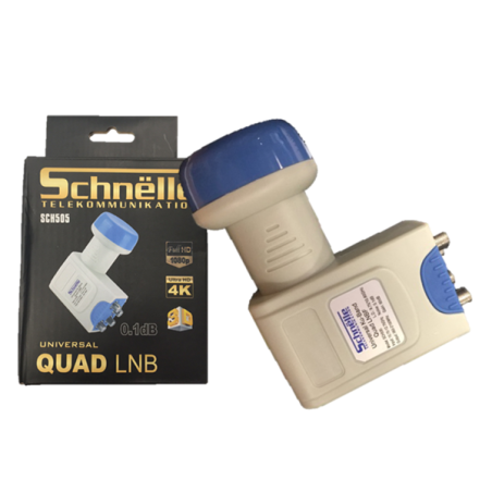 Lnb Quad para 4 receptores, 65dB, 0.1dB ruido