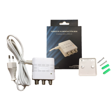 Fuente de alimentación 24V / 200ma. 2 salidas. Mini
