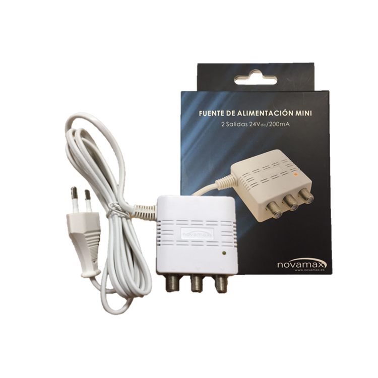 Fuente de alimentación 24V / 200ma. 2 salidas. Mini