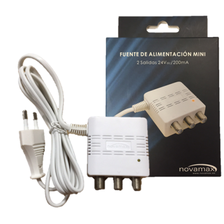 Fuente de alimentación 24V / 200ma. 2 salidas. Mini