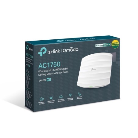Punto de acceso WiFi 5 AC1750 Omada TP-Link EAP265 HD - PoE, Gigabit, 20/28 dBm