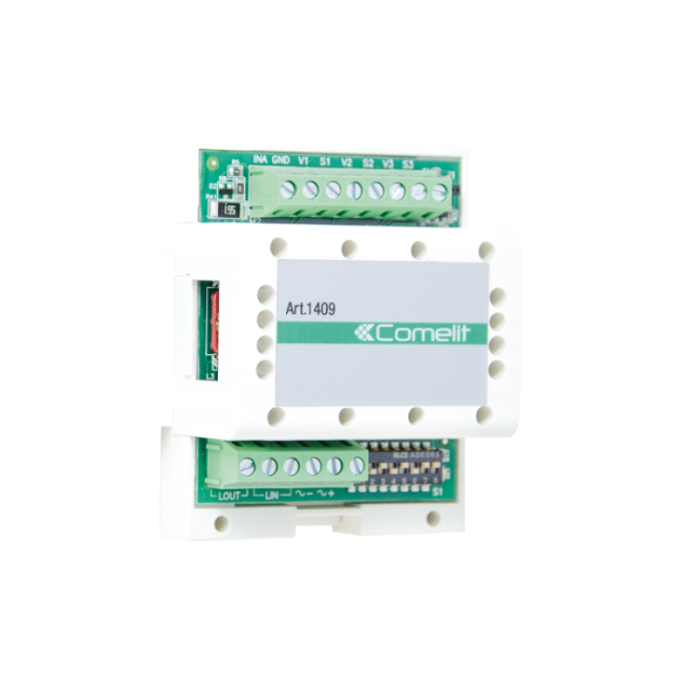 Conmutador digital para instalación con 2 entradas (conmutador para placas). Sistema 2 hilos. Compatible con Kits Quadra