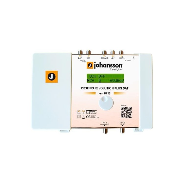 Central programable Johansson 6713 Profino Revolution Plus SAT - SAT+TDT, 15 filtros, 126 dBµV