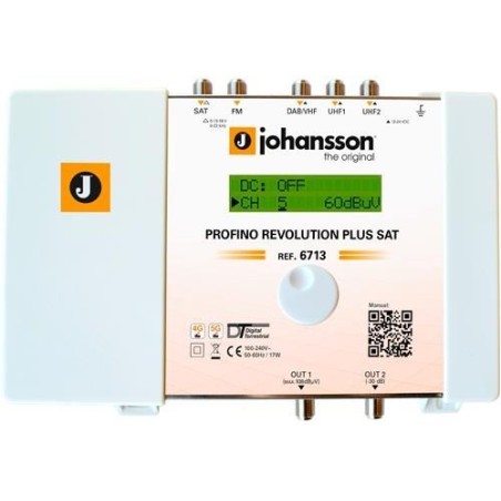 Central programable Johansson 6713 Profino Revolution Plus SAT - SAT+TDT, 15 filtros, 126 dBµV
