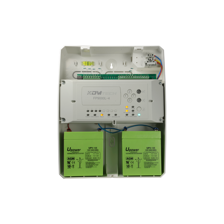 Central de incendios convencional, 4 zonas, 2 salidas alarma y fallo, 2 salidas de relé