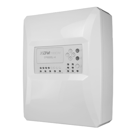 Central de incendios convencional, 4 zonas, 2 salidas alarma y fallo, 2 salidas de relé