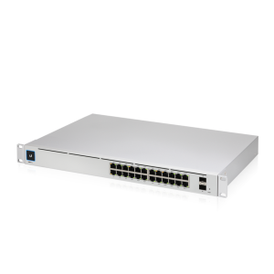 UniFi Switch de 24 puertos GIGABIT, 2 puertos SFP fibra. Capa 3. Para montaje en Rack. Gen2