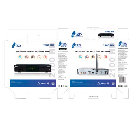 Receptor satélite IRIS 2100 HD Full HD H.265 con WiFi