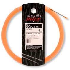 Guía pasa cables 22 metros y 4mm. Bi-Nylon Monofilamento. Terminales Mixtos. Color salmón