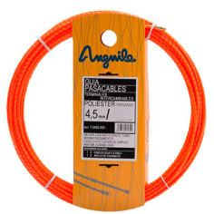 Guía pasa cables 12 metros y 4,5mm. Poliéster trenzado monofilamento. Terminales Mixtos. Color naranja