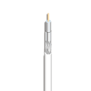 Cable coaxial de 6,9mm, 19dB a 862Mhz, 30dB a 2150Mhz, lámina y malla de alumínio, LSZH blanco. PE Interior / Exterior