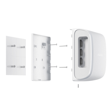Detector de movimiento PIR tipo Cortina Dual hasta 15mts, inalámbrico, anti-mascotas. Grado 2. Exterior. Blanco