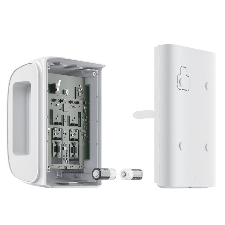 Detector de movimiento PIR tipo Cortina Dual hasta 15mts, inalámbrico, anti-mascotas. Grado 2. Exterior. Blanco