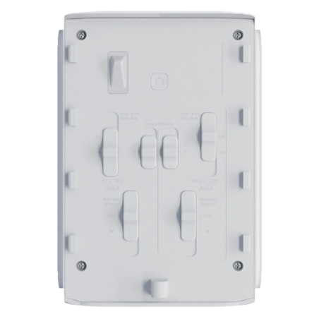 Detector de movimiento PIR tipo Cortina Dual hasta 15mts, inalámbrico, anti-mascotas. Grado 2. Exterior. Blanco