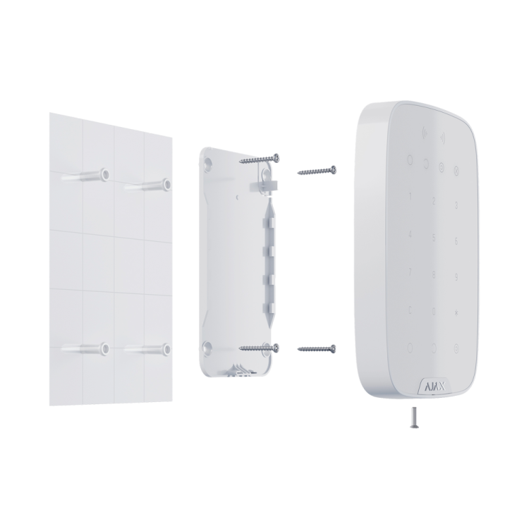 Teclado inalámbrico Ajax AJ-KEYPADPLUS-W - RFID, Jeweller, armado y desarmado, color blanco