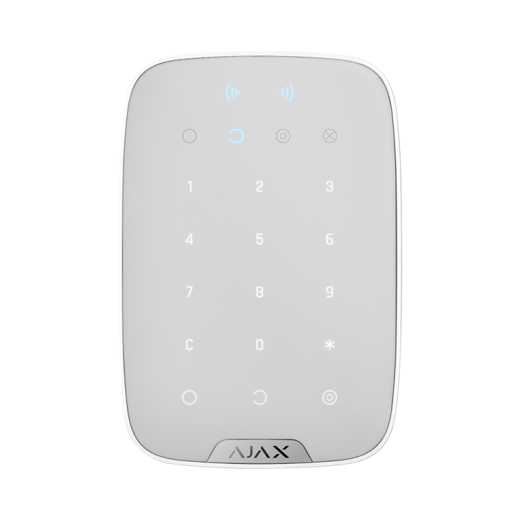 Teclado inalámbrico Ajax AJ-KEYPADPLUS-W - RFID, Jeweller, armado y desarmado, color blanco