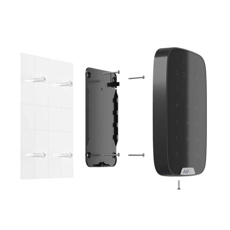 Teclado inalámbrico Ajax AJ-KEYPADPLUS-B - RFID, Jeweller, armado y desarmado, color negro